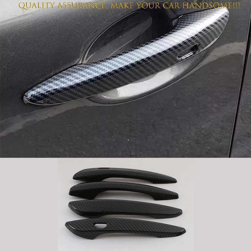 ya 5 8.10 4P for Mazda 3 Axela 2019-23 Carbon Fiber Side with for Smart Door Handle Cover Trim