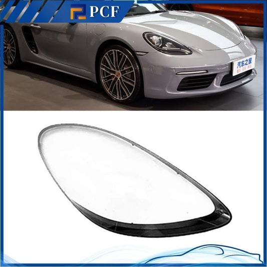 ya 4 8.14 Suitable for Porsche 718 Boxster/Cay for MAN 982 2017-2022 Right headlight protective cover transparent Pc + glue 