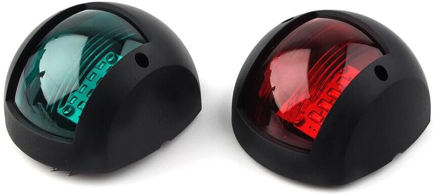 ya 4 8.14 1 Pair Navigation Light Marine Boat LED Side Starboard Light Green Red 12V ABS