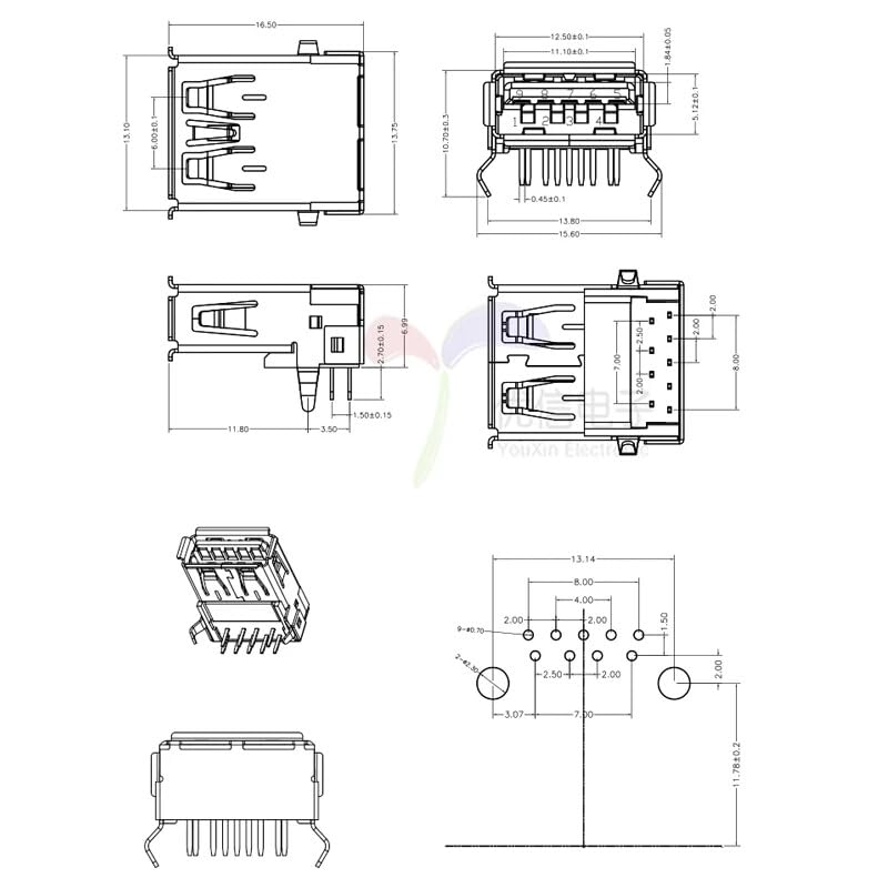 ya 16 10.20 baidi USB 3.0 Female Connector 9-pin DIP A Type Connector 5/10 PCS Data Transfer --1
