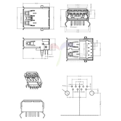 ya 16 10.20 baidi USB 3.0 Female Connector 9-pin DIP A Type Connector 5/10 PCS Data Transfer --2