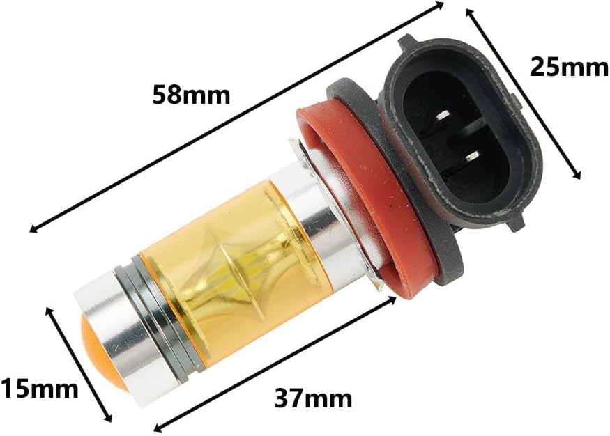 ya 13 9.15 baidi 100W Fog Light Bulbs High lighting DC12V~24V 2Pcs Set Car H11 H8 Yellow