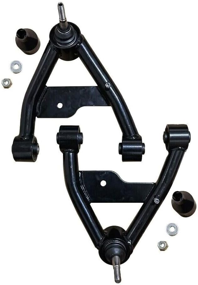 ya 4 8.14 2pcs Front Upper Control Arms 2-4 Lift For 1982-2001 for Chevy S10 GM S15 4WD Black