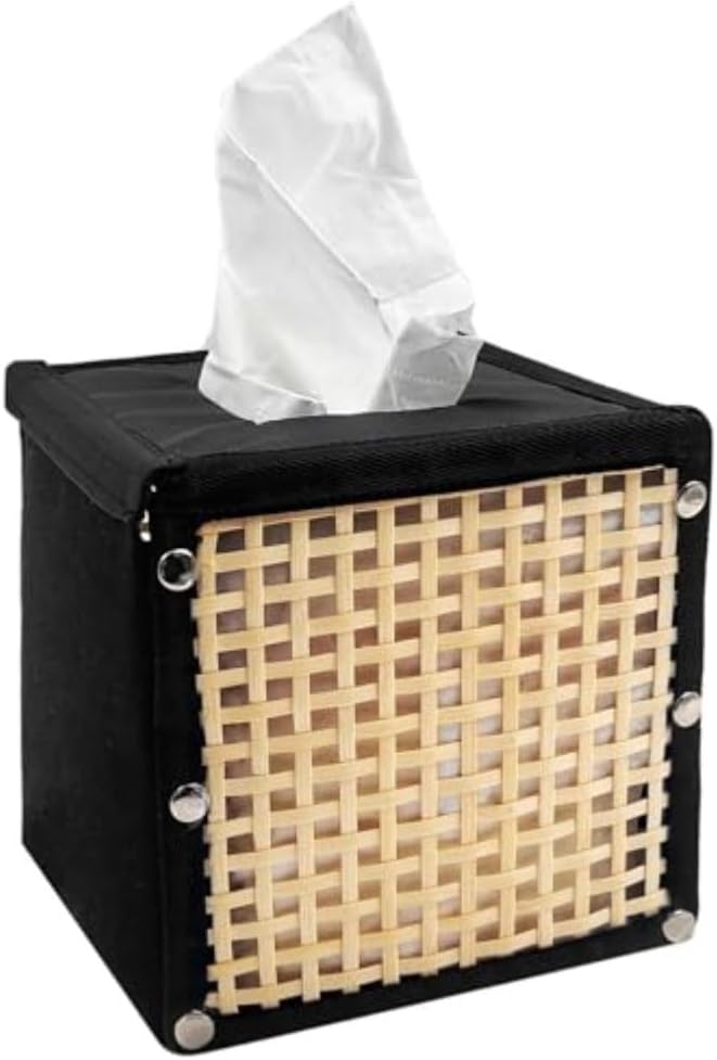 ya 14 9.20 baidi Ample Stora Tissue Box Crafted from Rattan Woven and Soft Fabric Materials-1