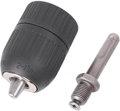 ya 4 8.24 baidi 2-13mm HSS Keyless Impact Drill Bit Chuck Hand Tool + SDS Adaptor Lock