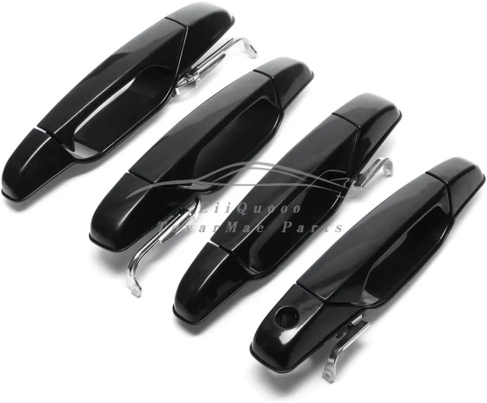 ya 2 8.15 4pc Door Handle Gloss Black for 2007-2014 for Chevy Tahoe for Silverado for GMC for Yukon for Sierra