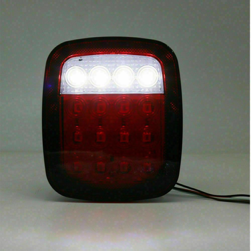 ya 11 9.14 zhengce 2P for Jeep for Wrangler JK TJ CJ YJ Square Stop Turn Tail backup 16LED Mar