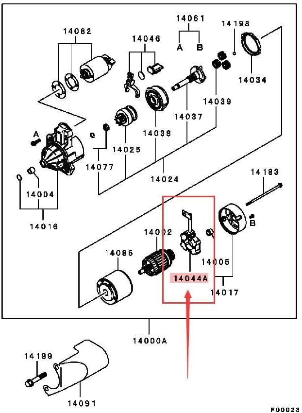 ya 5 8.10 Starter Brush Holder Assy fit for Mitsubishi LANCER for Outlander MONTERO & SPORT