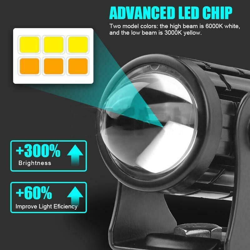 ya 7 8.24 baidi 2x Yellow White LED Work Light Bar Spot Po for DS Fog Lamp Offroad Driving Truck SUV