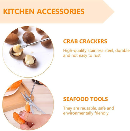 ya 14 9.20 baidi 12 PCS Multi-function Needle Travel Oyster Pick Seafood Handling Tool Crab Fork-1