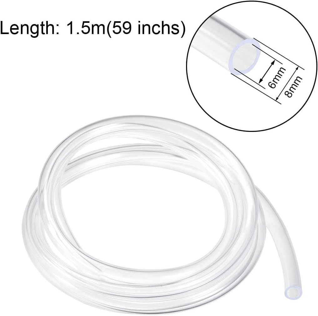 ya 14 9.20 baidi PVC Hose Tube, 6mm(0.23) ID x 8mm(0.31) OD 1.5m Clear Vinyl Tubing-1