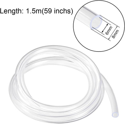 ya 14 9.20 baidi PVC Hose Tube, 6mm(0.23) ID x 8mm(0.31) OD 1.5m Clear Vinyl Tubing-1
