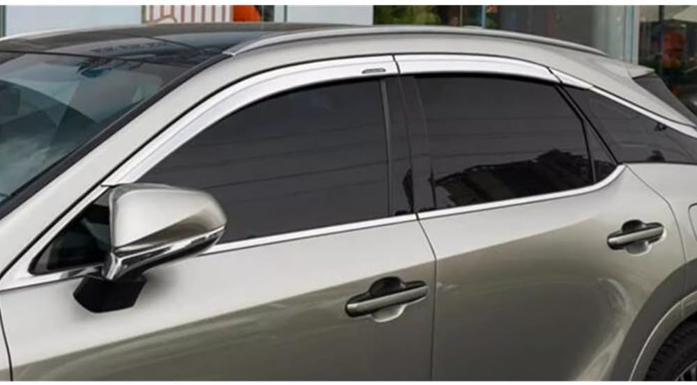 ya 6 8.24 baidi 6P Chrome Window Visor Vent Shades Sun Rain Guard Deflector for 2023-24 for Lexus RX