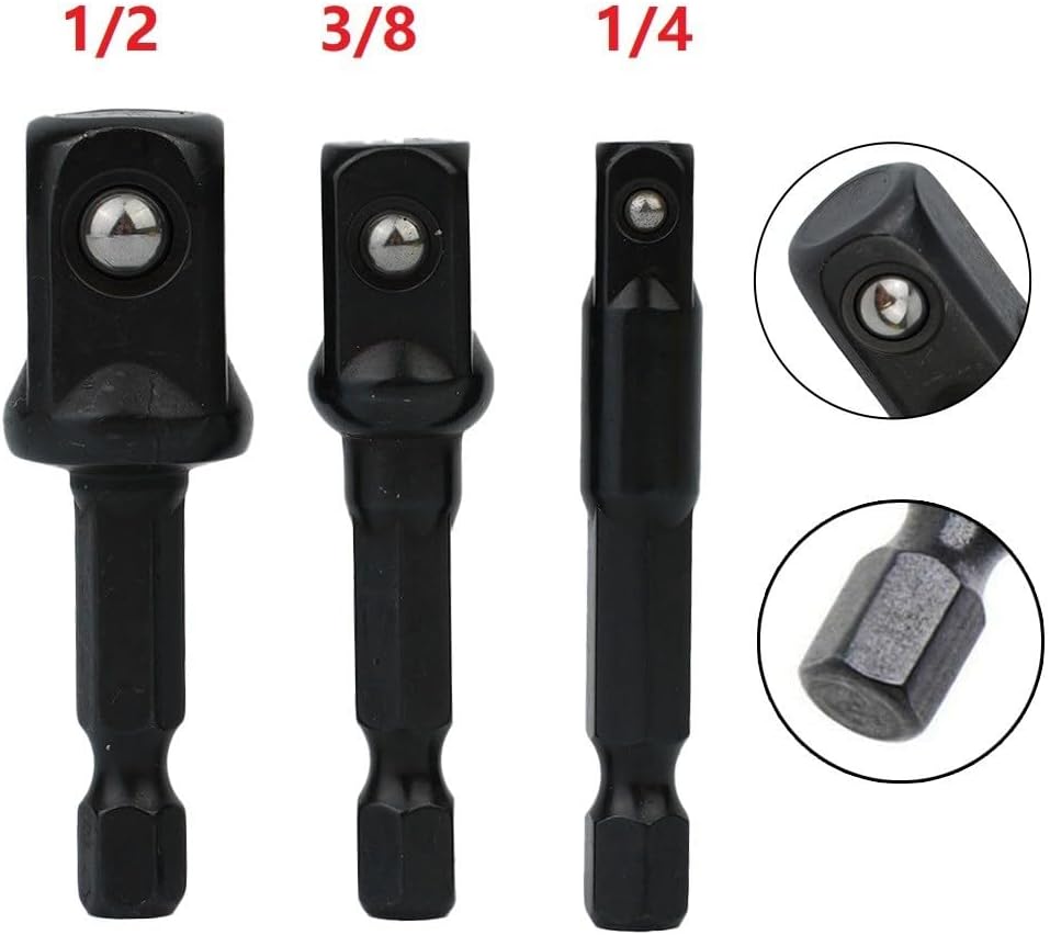 ya 14 9.20 baidi Tool Nut Driver Sockets 3pcs/kit Accessories For Electric Screwdriver Tool-1