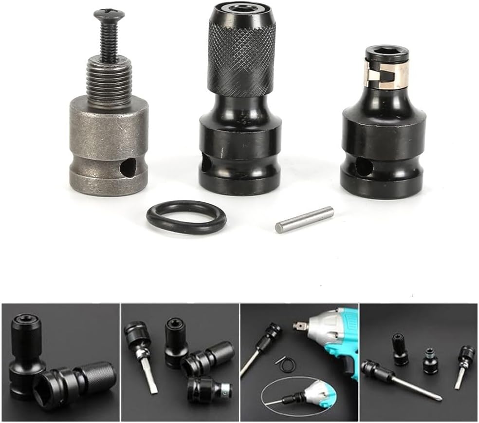 ya 14 9.20 baidi Drill Chuck Adaptor With Screw & 1/2 Square To 1/4 Hex Socket Adapter Set-1