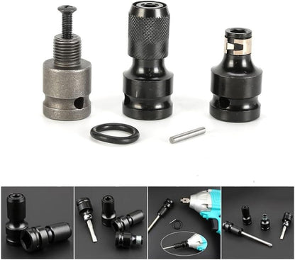 ya 14 9.20 baidi Drill Chuck Adaptor With Screw & 1/2 Square To 1/4 Hex Socket Adapter Set-1