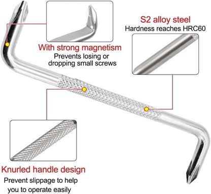 ya 26 10.21 baidi Alloy Steel 2pcs Offset Slotted Cross Screwdriver Kit with Magnetic Tip