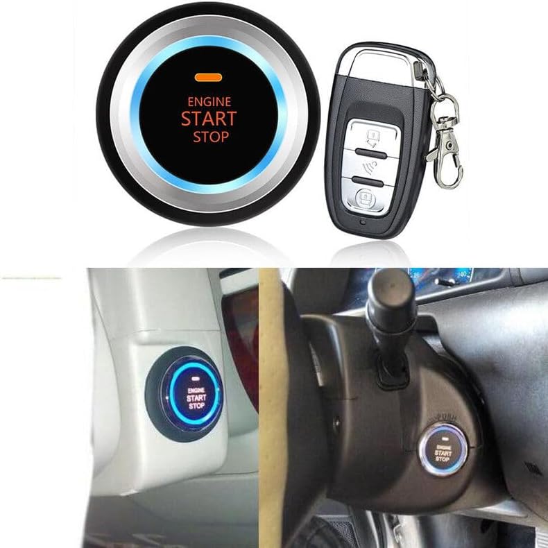 ya 3 8.24 baidi Car Alarm System Security Button Remote Control Engine Start Lock+LED Induction Light
