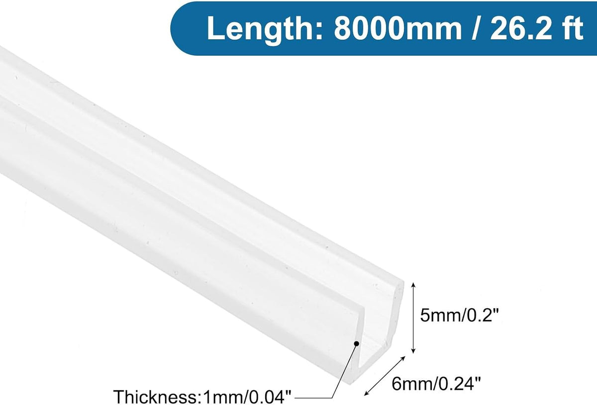 ya 26 10.21 baidi U Channel Edging Trim, 26.2 ft 0.24Wx0.04Tx0.2H Sheet Ed Guard Protector