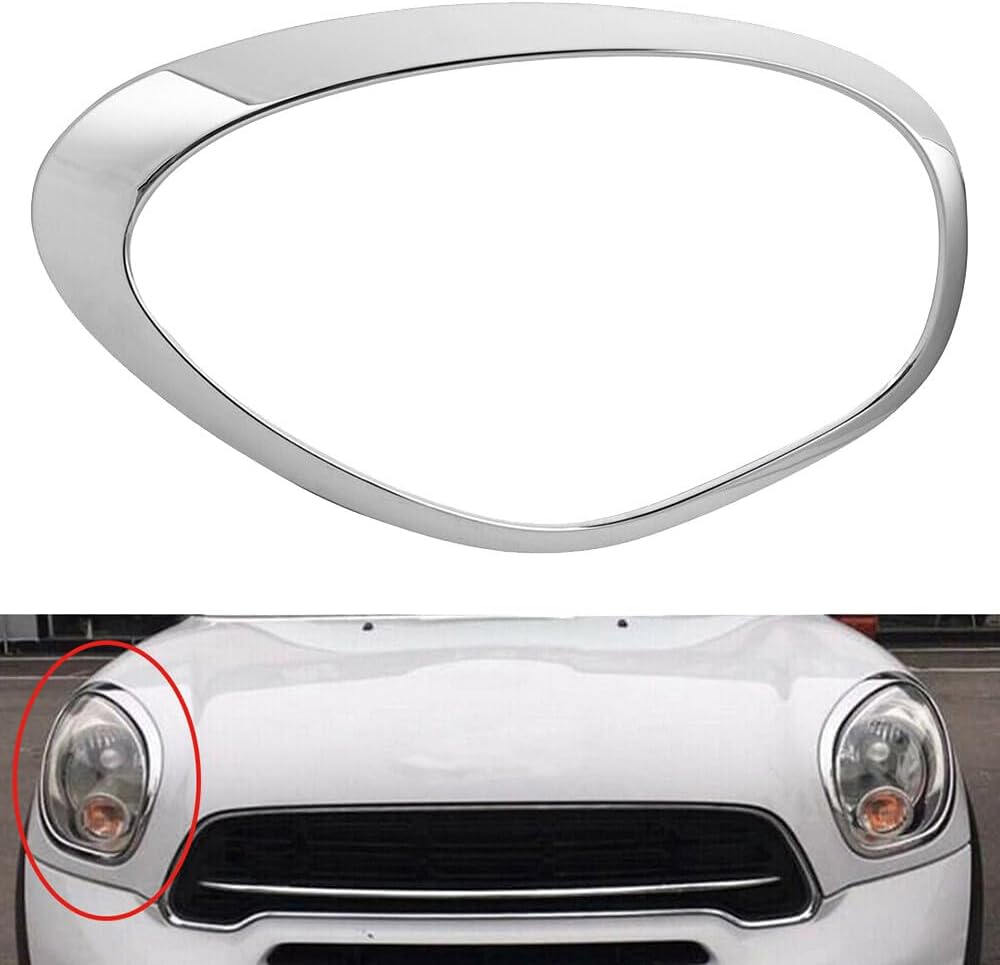 ya 4 8.10 Front Headlight Lamp Bezel Trim Chrome Right for Mini Cooper Countryfor MAN R60 R61
