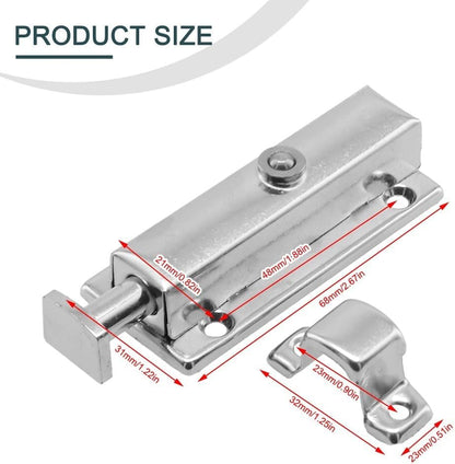 ya 26 10.21 baidi 4inch Chrome Plated Door Sash Security Bolt Button Open Spring Lock Latch-2