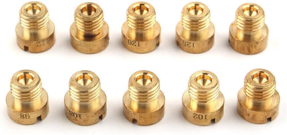 ya 2 8.15 10Pcs Carburetor Main Jet For Dellorto PHBG SHA 5mm #98-110 112 115 120 125 130