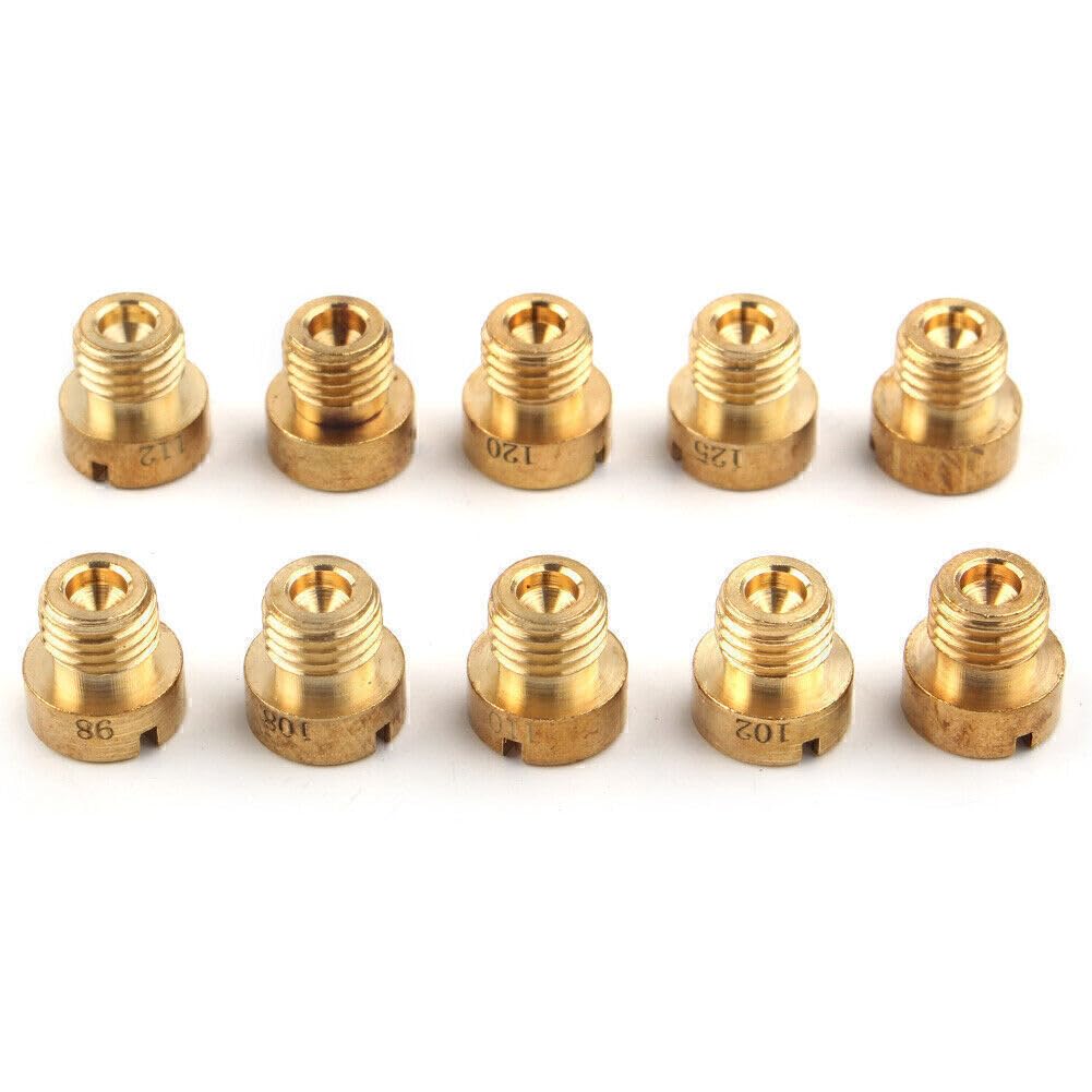 ya 4 8.10 10Pcs Carburetor Main Jet for Dellorto PHBG SHA 5mm #98-110 112 115 120 125 130