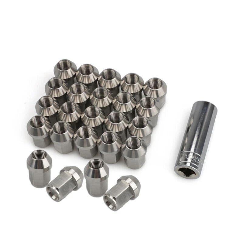 ya 10 9.16 baidi 24Pcs M14x1.5 Lug Nuts Wheel Nuts Lug Nuts 19mm Hex 35mm Tall Stainless Steel