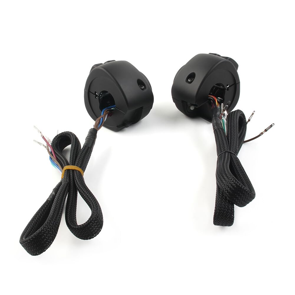 ya 6 8.24 baidi Black Motorcycle Handlebar Control Switches+Wiring Harness for Harley Dyna Vrod