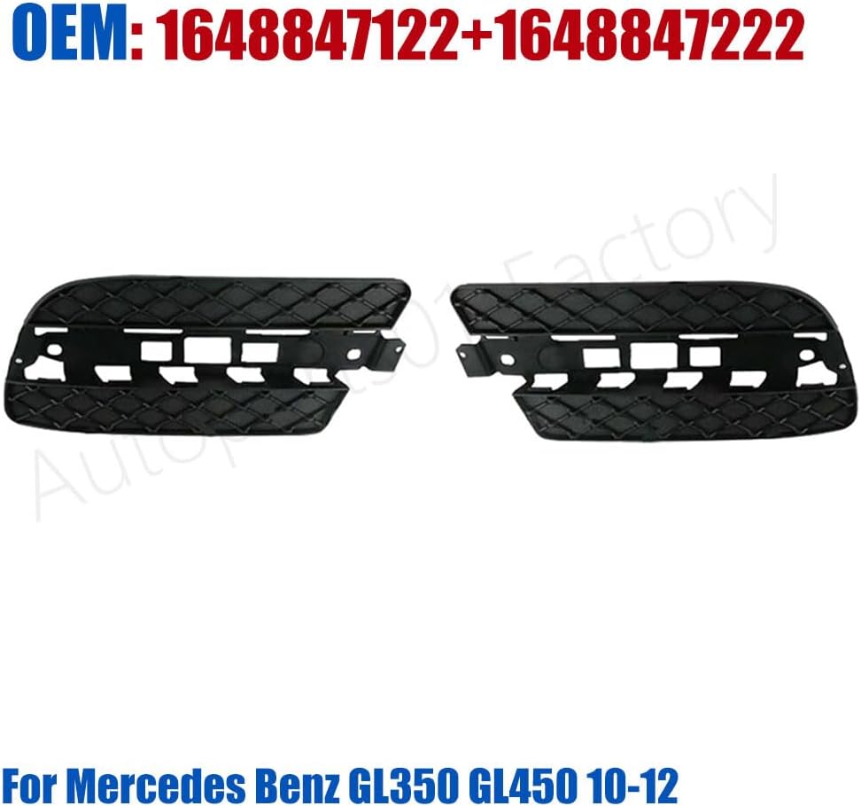 ya 6 8.14 Pair Front Bumper Fog Light Cover Left Right for Mercedes GL350 GL450 10-12