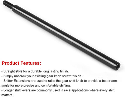 ya 4 8.24 baidi 10 10Inch M10X1.5 Shift Knob Extender Extension Lever Gear for Manual Shifter Rod