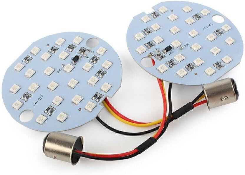 ya 9 10.24 1157 LED Turn Signal Amber Light Daytime Running Panel Lamp fit Harley Soft