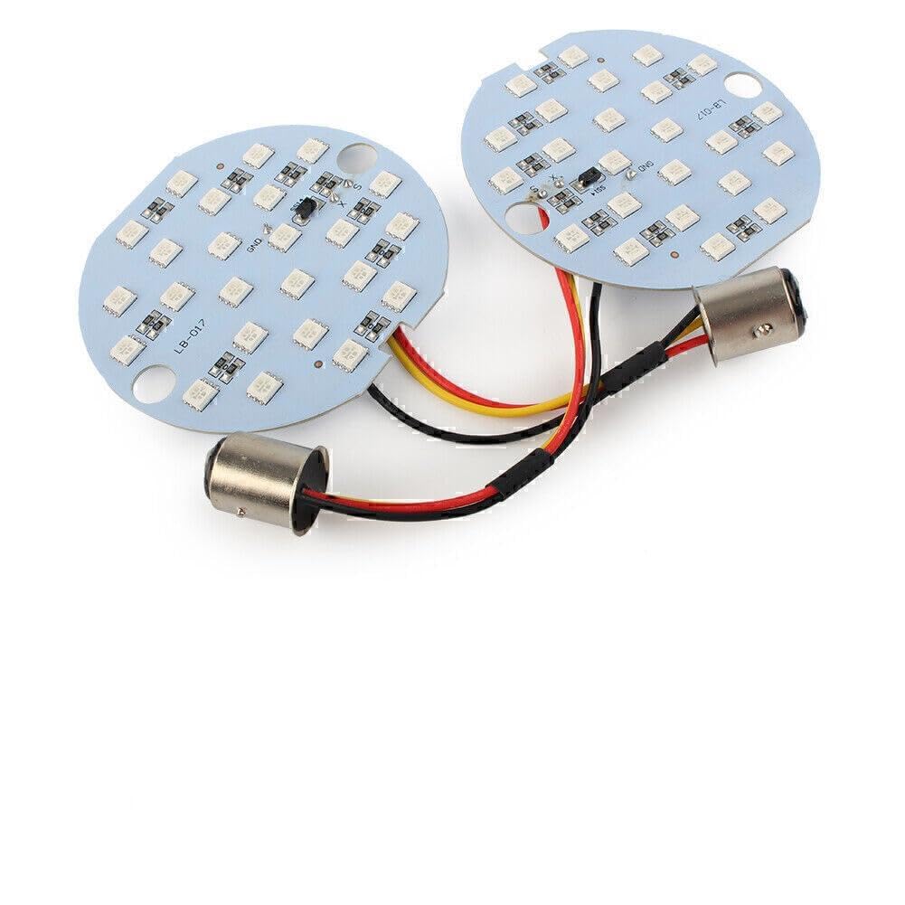 ya 6 8.14 1157 LED Turn Signal Amber Light Daytime Running Panel Lamp fit Harley Softail