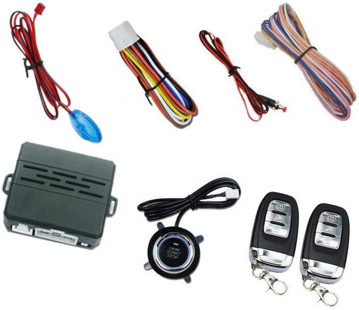 ya 3 8.24 baidi Car Alarm System Security Button Remote Control Engine Start Lock+LED Induction Light