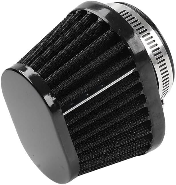 ya 5 8.10 55MM 2.17 Motorcycle Oval Air Intake Filter Cleaner Pod Washable Reusable Black