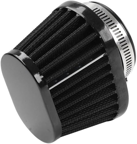 ya 5 8.10 55MM 2.17 Motorcycle Oval Air Intake Filter Cleaner Pod Washable Reusable Black