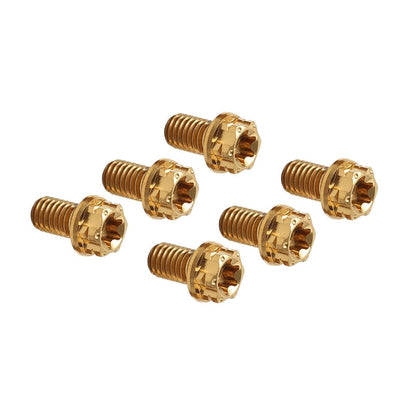 ya 9 10.24 6pcs Bolts Torx Head Flange Screws M6x15mm for Motorcycle Bicycle Gold