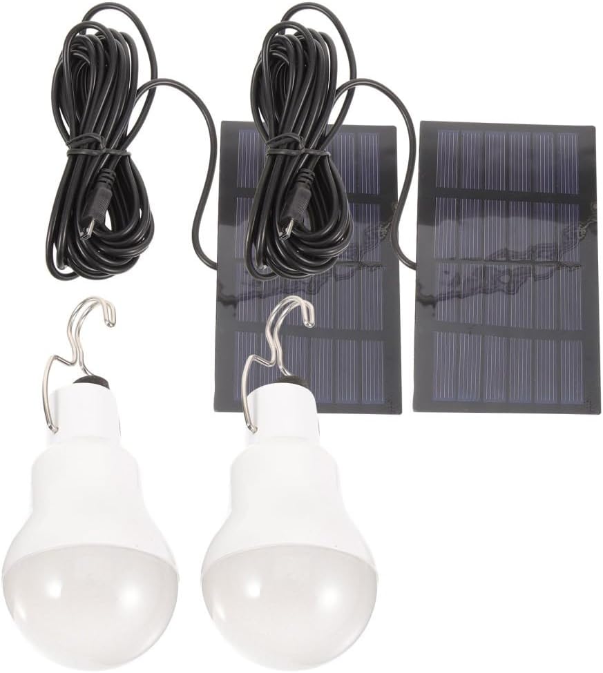 ya 13 9.15 baidi 2 Pcs Camping Lights Shed Solar Powered Indoor for Home Chicken Coop