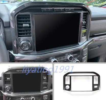 ya 2 8.15 Carbon Fiber Style Center Console Navigation Panel Suitable for Ford F150 F-150 2021-2022
