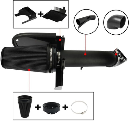 ya 13 9.15 baidi for Silverado 99-06 V8 4.8L/5.3L/6.0L Heat Shield Cold Air Intake+Filter BLACK