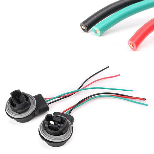 ya 4 8.8 3157 3057 3155 LED Bulb Brake Light Socket Wiring Harness Wire Adapter 