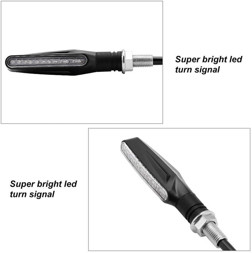 ya 13 9.15 baidi Pair 12V 12LED Amber Motorcycle Bike Bendable Turn Signal Light Indicator Lamps