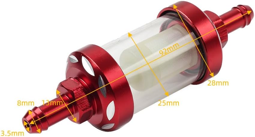 ya 15 10.19 zhengce 8MM 5/16 Inline Reusable Motorcycle Gas Fuel Filter Universal
