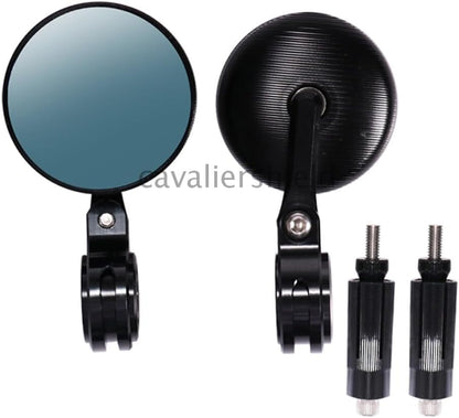 ya 13 9.15 baidi Black/Silver Motorcycle 7/8Handle Bar End Side Round Rearview Mirrors Universal