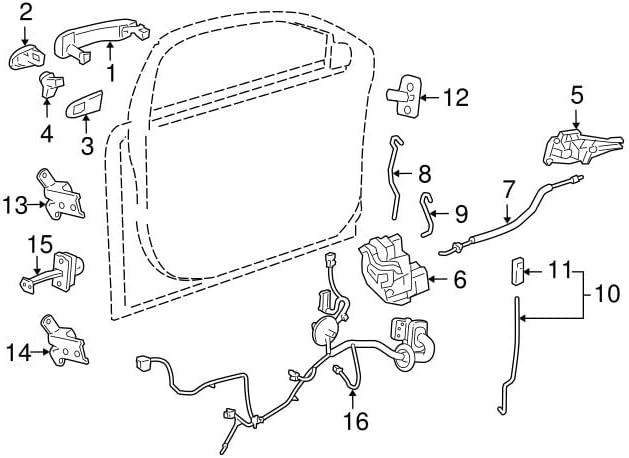 ya 5 8.10 Front Side Door Inside Handle Cable for Chevrolet for Cruze 2011-2015 1.4L 1.8L 2.0L