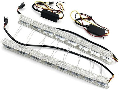 ya 4 8.8 Car headlights LED daytime running light bar crystal flow turn signal DRL lights 
