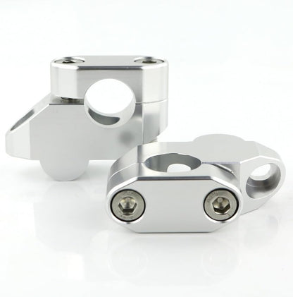 ya 4 8.14 2x Motorcycle 7/8 22mm Handle Bar Mount Holder Clamps Titanium Aluminum