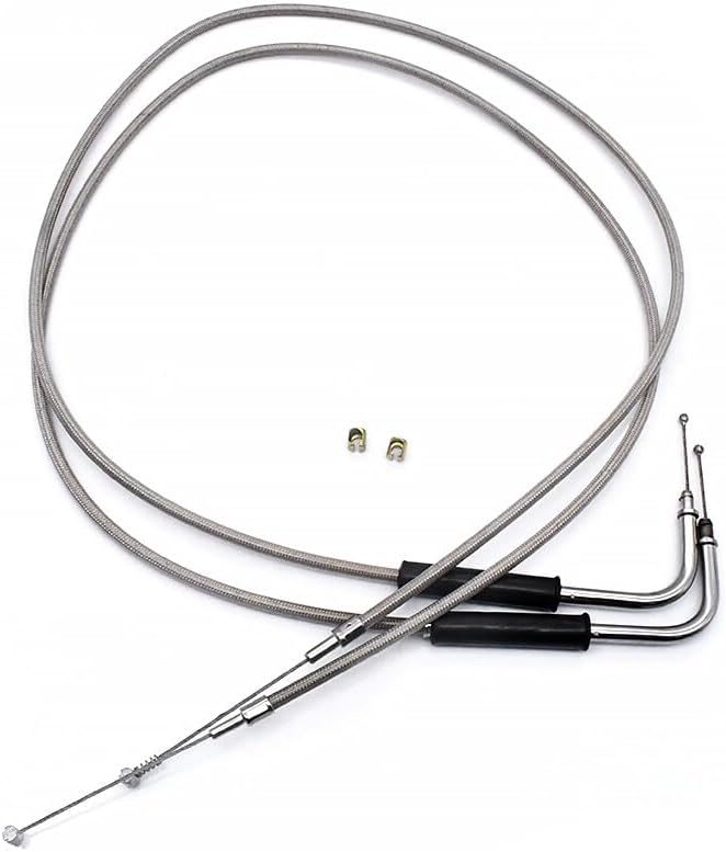 ya 4 8.8.2 42 56579-02A Stainless Steel Throttle & Idle Cable Set for Harley-Davidson