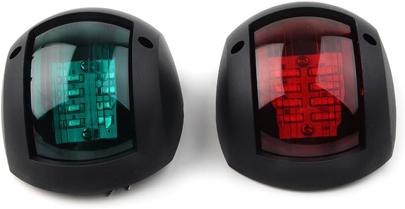 ya 4 8.14 1 Pair Navigation Light Marine Boat LED Side Starboard Light Green Red 12V ABS