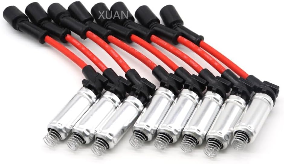 ya 7 8.24 baidi 8PCS Ignition Spark Plugs Wires Set 48322R for Chevy Avalanche for GMC for Yukon for Pontiac
